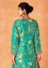 Festive Green Embroidered Suit Set With Floral Print