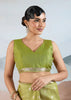 Pistachio Green Woven Banarasi Tissue Silk Saree