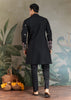 Phantom Black Sequence Embroidered Cotton Kurta With Dupatta
