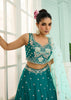 Rama Green Georgette Embroidered Sequins Lehenga Set