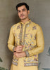 Sunlight Yellow Embroidered Stitched Kurta Set With Jacket