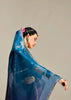 Coral Blue Ombre Banarasi Tissue Saree