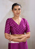 Dahlia Purple Printed Satin Silk Saree