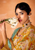 Marigold Yellow Embroidered Suit Set With Floral Print