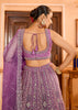 Lilac Purple Embroidered Net Lehenga