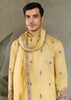 Festive Yellow Sequence Embroidered Cotton Kurta With Dupatta
