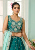 Rama Green Georgette Embroidered Sequins Lehenga Set