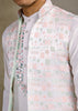 Bright White Plain Kurta with Jacquard Jacket