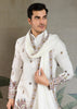 White Sequence Embroidered Cotton Kurta With Dupatta