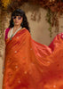 Jaffa Orange Woven Cotton Silk Saree