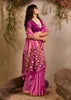 Carmine Pink Woven Cotton Silk Saree