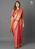 Peach punch Modern classic woven saree (6557637542081)