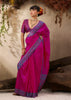 Wine Purple Woven Kanjivaram Silk Saree