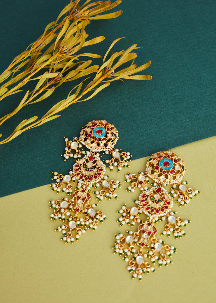 ROYAL MULTICOLORED STUDDED EARINGS (6964387217601)