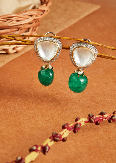 PEARL STUDDED DROP EARINGS (6964415955137)