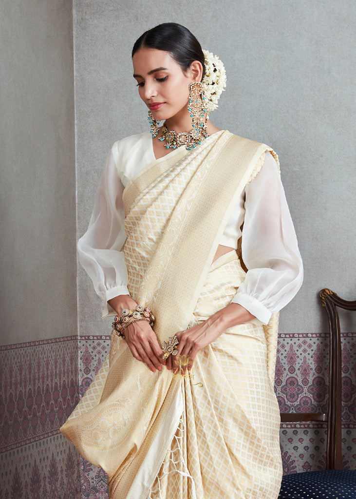 Buy White Sarees for Women by Indie Picks Online | Ajio.com