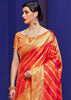 FLAME ORANGE WOVEN PATOLA SILK SAREE (5981165682881)