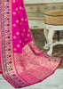 Suave Magenta Pink And Gold Woven Banarasi Saree With Abstract Motifs And Paithani Border (5763361800343)