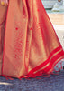 Ceremonial Bridal Red Woven Kanjivaram Saree (5668187603095)