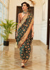 Teal Green Woven Patola fusion Banarasi Saree With Brocade Blouse (5687333388439)