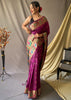 Wine Purple Woven Paithani Silk Saree