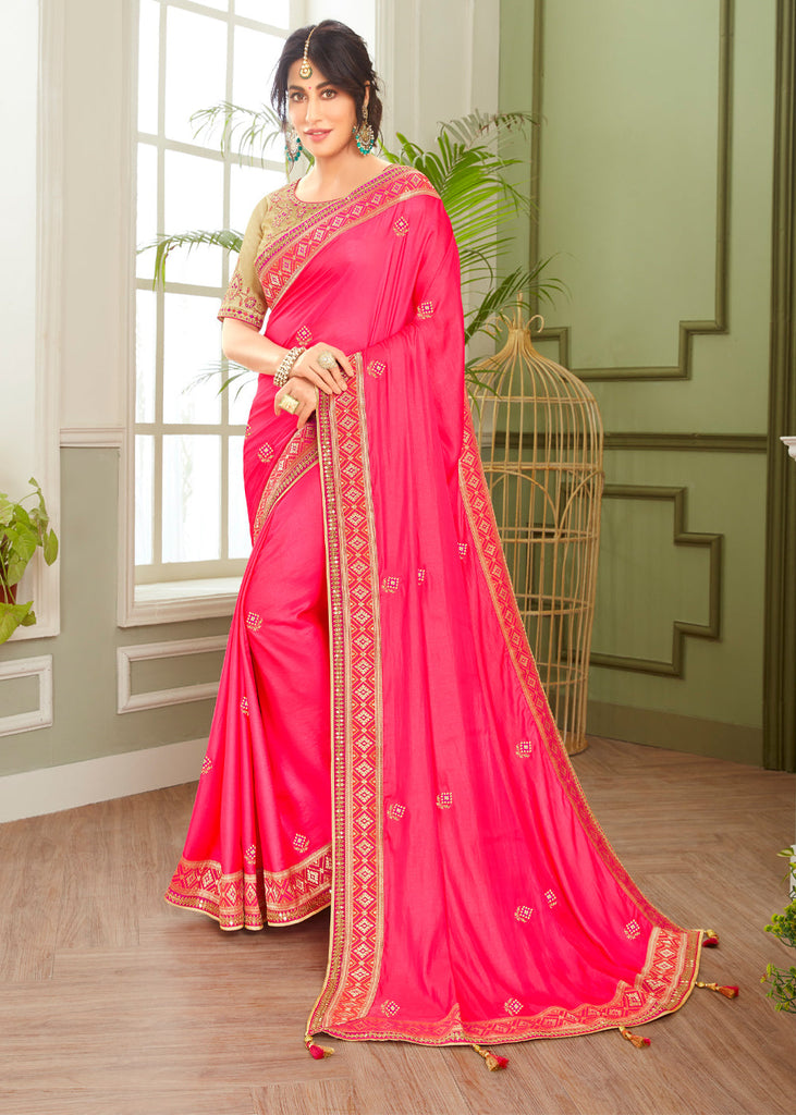 pink saree |