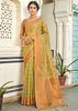 LEAF GREEN BANARASI ORGANZA SILK SAREE