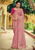 DUSTY PINK ORGANZA WOVEN SILK SAREE