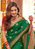 BRIDAL GREEN WOVEN PAITHANI SILK SAREE (6586276806849)