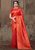 BRIDAL RED BRONZE ZARI WOVEN KANJIVARAM SILK SAREE