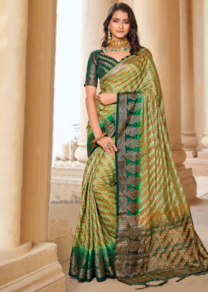 Pastel Green Organza Silk Saree