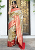 Devastuti:Banarasi Brocade Saree In Shades Of Beige And Red