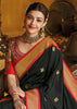 BLACK FINE WOVEN PAITHANI SAREE WITH DESIGNER BLOUSE (6272366215361)