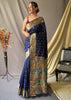 NAVY BLUE WOVEN PAITHANI SILK SAREE