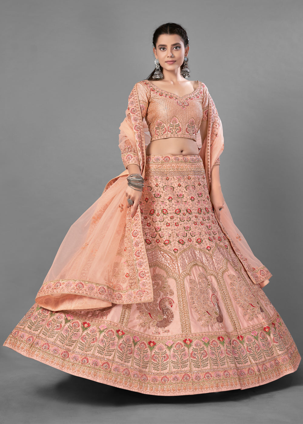 Photo of Peach and Light Orange Bridal Lehenga with Zardozi Work | Bridal  couture week, Bridal lehenga, Indian bridal wear