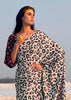 CLASSIC BLACK AND WHITE LEOPARD PRINT SAGA SAREE (6138360627393)