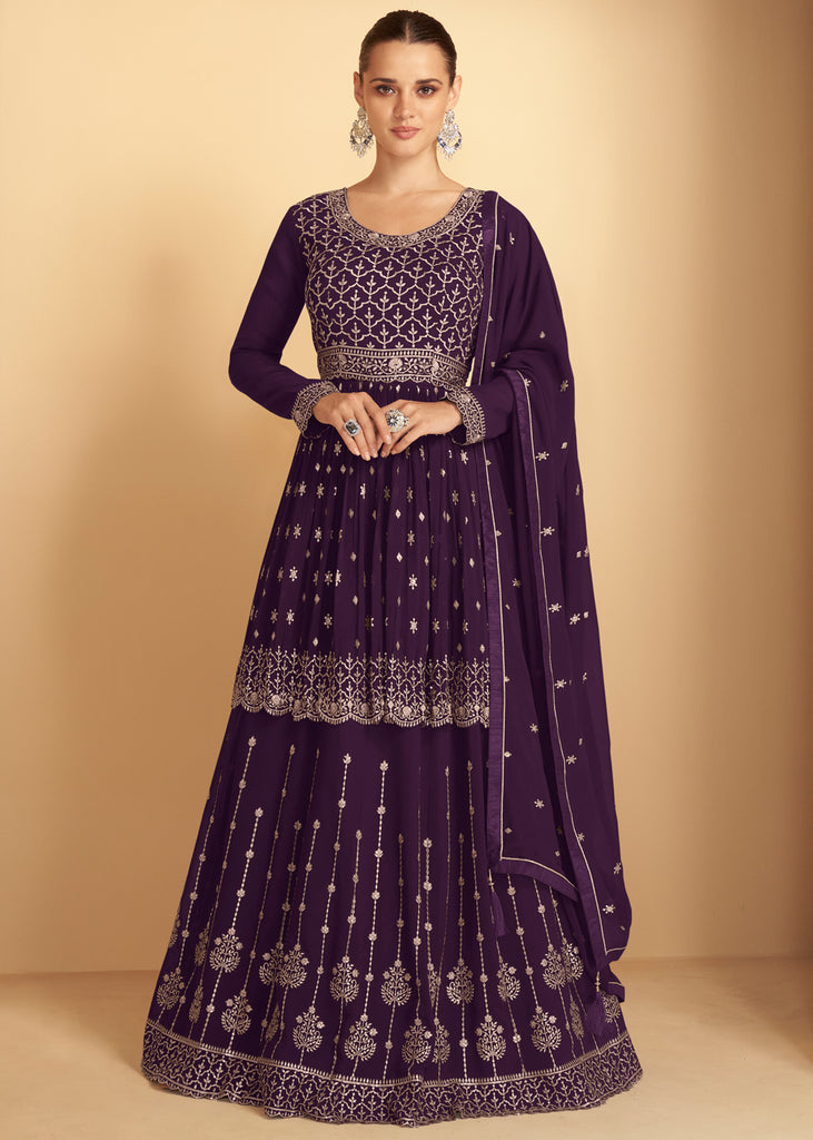 Gown Style Embroidery Stylish Semi-Stitched Anarkali Suits at Rs 2195 in  Surat