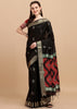 ROYAL BLACK WOVEN TEXTURED COTTON SILK SAREE