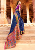 NAVY BLUE WOVEN FESTIVE PAITHANI SILK SAREE (6586370621633)