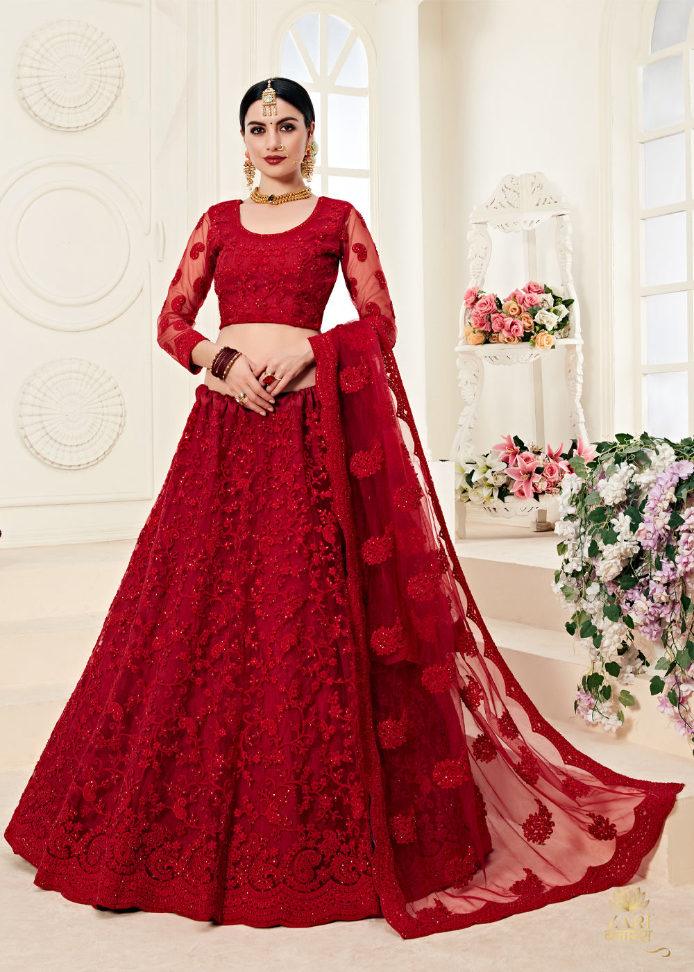 Stunning Red Color Georgette With Heavy Embroidery Sequence Work Party Wear  Gown