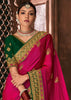 RANI PINK WOVEN BANARASI SILK SAREE WITH EMBROIDERED BLOUSE (6639029158081)