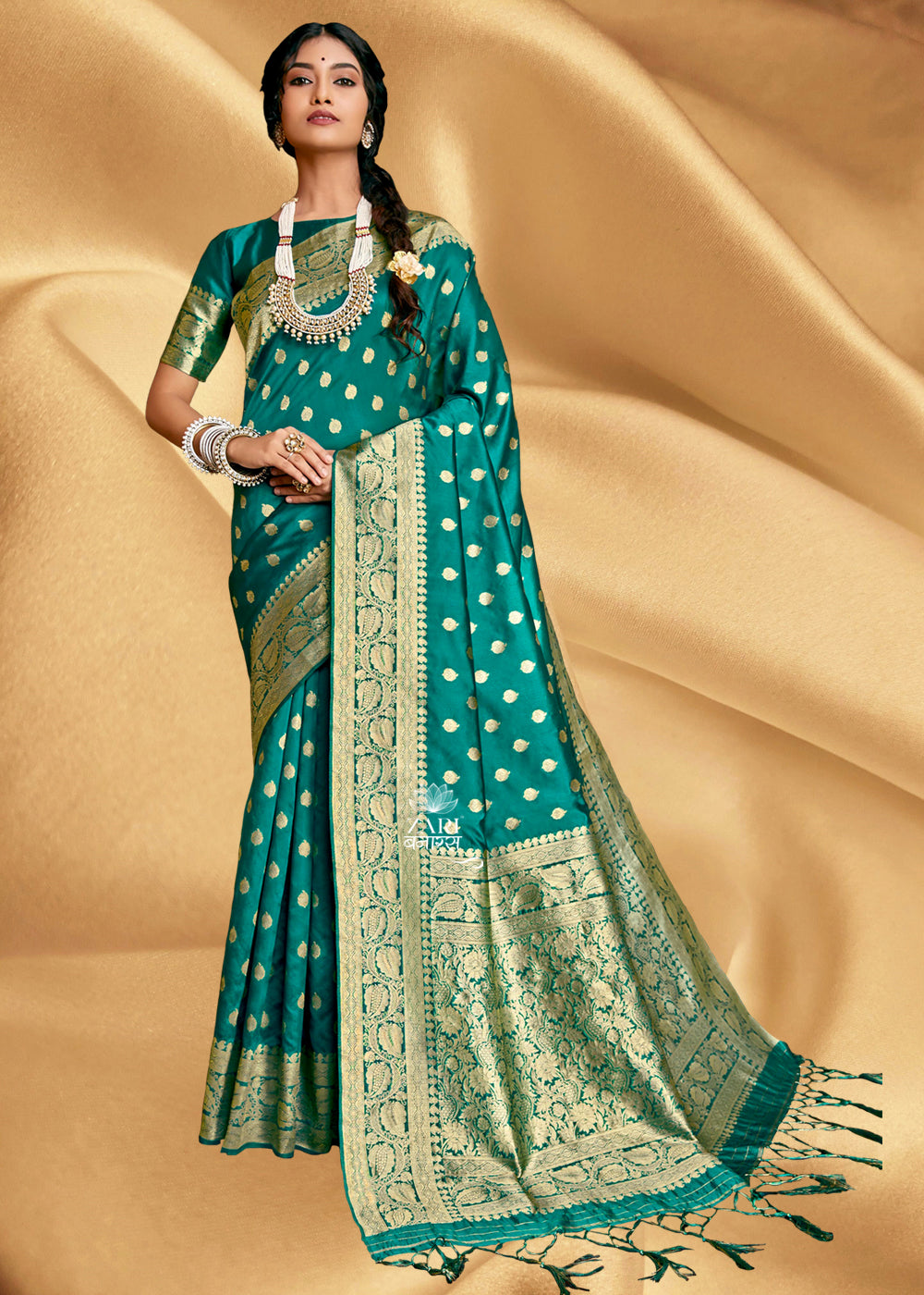 Buy Green Kota Silk Pittan Zari Saree Online at Jaypore.com in 2023 |  Blouse fabric, Aza fashion, Saree