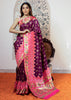 PARINEETA: Wine purple Banarasi Saree with Beautiful Paithani Border