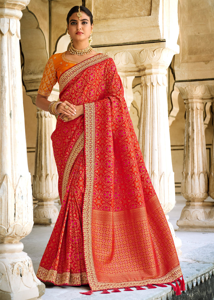 women art silk embroidered plus size blouse saree -pf77927697 | Heenastyle