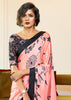 CANDLELIGHT PINK PRINT SAGA SAREE (5975328522433)