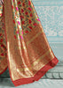 GOLDEN RED WOVEN PAITHANI ZARI SAREE (6060255346881)