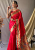 Gorgeous Festive Red Woven Paithani Silk Saree