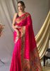 RANI PINK WOVEN PAITHANI SILK SAREE