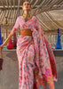 Baby Pink Woven Kashmiri Cotton Silk Saree