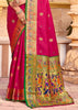 VIVID PINK WOVEN HANDLOOM PAITHANI SAREE (6819808051393)